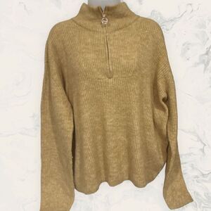 NEW Vero Moda Knitted zipper pullover - Size XL- color Mink